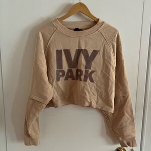 Ivy Park Tan Women's Cropped Sweatshirt